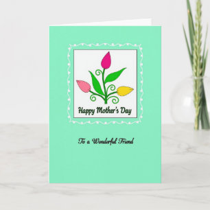 Tarjeta de Día de las Madres para Amiga Verde Ment