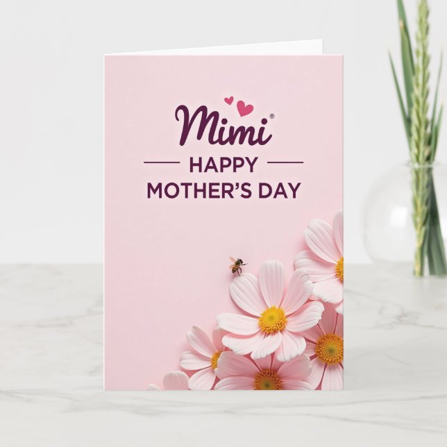 Tarjeta de Día de las Madres Plum Script Love (Anverso)
