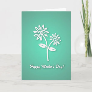 Tarjeta de Día de las Madres Verde Menta