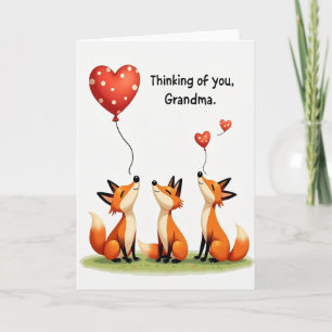Tarjeta de Día de las Madres Zorros Dulces
