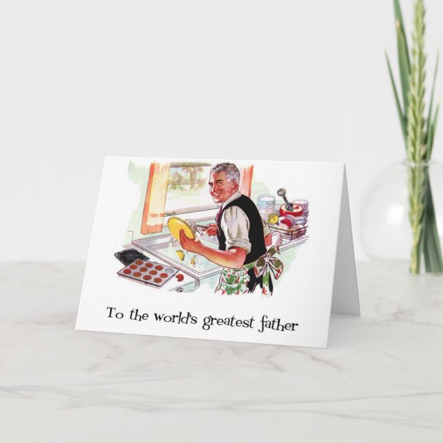 Tarjeta de Día de los Padres Retro (Anverso)