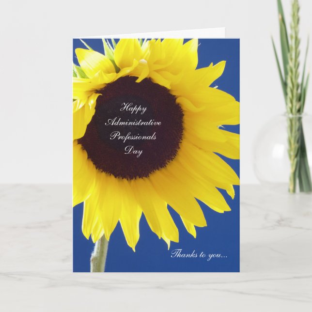 Tarjeta de día de los profesionales administrativo (Anverso)