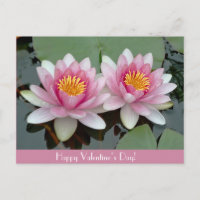 Tarjeta de día de Lotus Valentic, con agua flotant