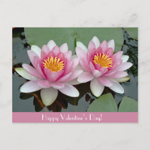 Tarjeta de día de Lotus Valentic, con agua flotant