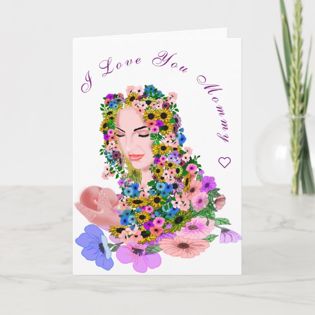 Tarjeta de día de mamá y bebé amor para madre (Anverso)