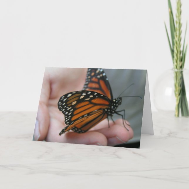 Tarjeta de día de mariposa de gran fuente madre (Anverso)