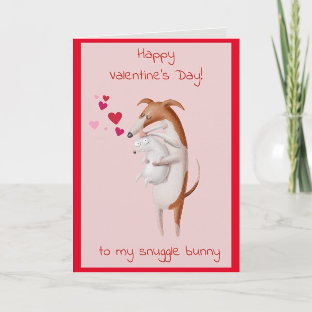 Tarjeta de día de San Valentín a mi perro conejito (Anverso)