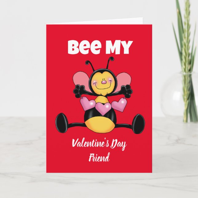 Tarjeta de día de San Valentín amigo abeja (Anverso)