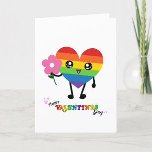 Tarjeta de Día de San Valentín arcoiris LGBTQ