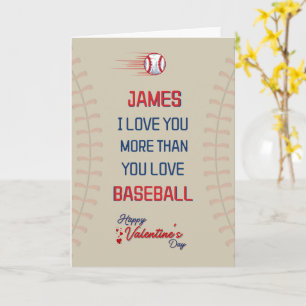 Tarjeta de Día de San Valentín BASEBALL para él, t