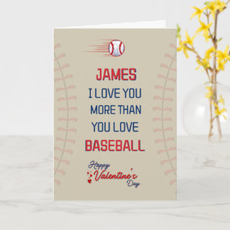 Tarjeta de Día de San Valentín BASEBALL para él, t