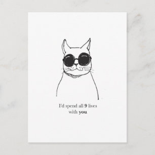 tarjeta de día de San Valentín con canto de gato