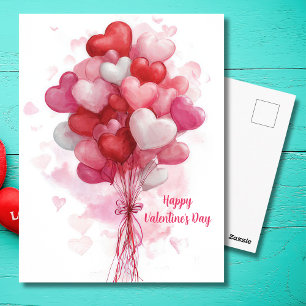 Tarjeta de día de San Valentín con globos en forma