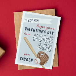 Tarjeta de Día de San Valentín de aulas de béisbol