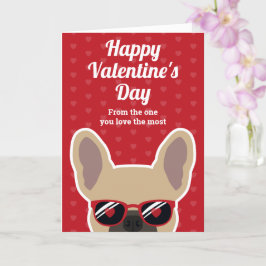 Tarjeta de día de San Valentín de Bulldog Francés 