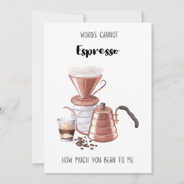 Tarjeta de Día de San Valentín de café corto para  (Anverso)