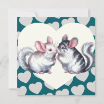 Tarjeta de Día de San Valentín de Chinchillas Besá