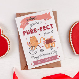 Tarjeta de Día de San Valentín de clase Purr-fect 