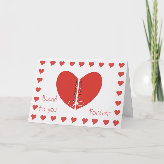 Tarjeta de Día de San Valentín de corazón vinculad (Anverso)