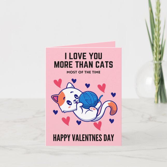 Tarjeta de Día de San Valentín de gato (Anverso)