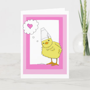 Tarjeta de Día de San Valentín de Pollo Rosa perso