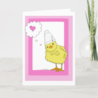 Tarjeta de Día de San Valentín de Pollo Rosa perso