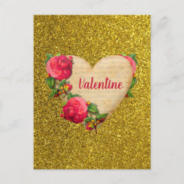 Tarjeta de Día de San Valentín de Purpurina de Vin