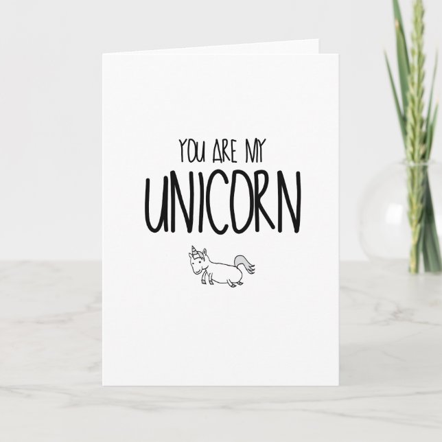 Tarjeta de Día de San Valentín de Unicorn (Anverso)