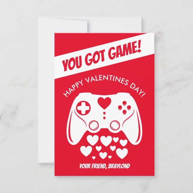 Tarjeta de Día de San Valentín de videojuegos para (Anverso)