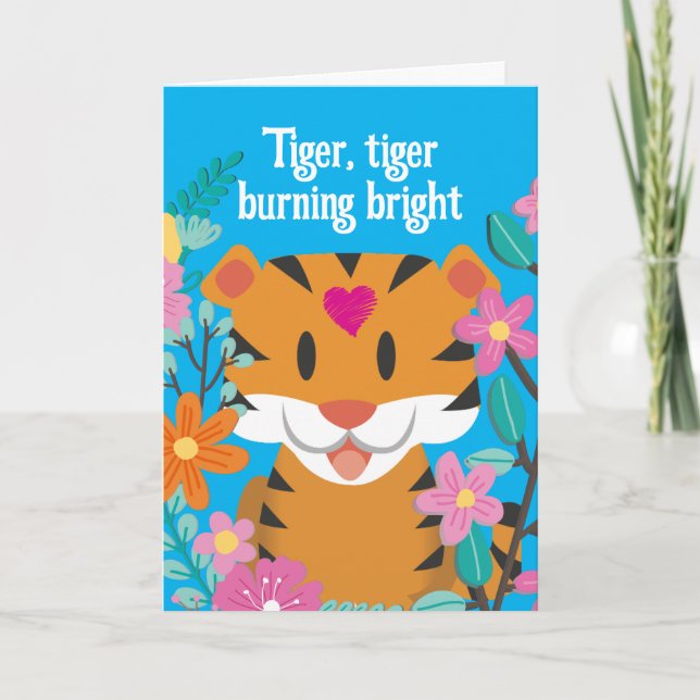 TARJETA DE DÍA DE SAN VALENTÍN DEL TIGRE DE AMOR (Anverso)