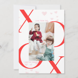 Tarjeta de Día de San Valentín fotográfico XOXO 3 