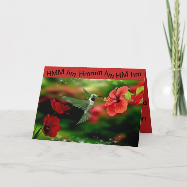Tarjeta de Día de San Valentín Hummingbird (Anverso)