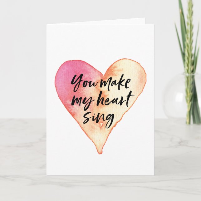 tarjeta de día de San Valentín, me haces cantar el (Anverso)