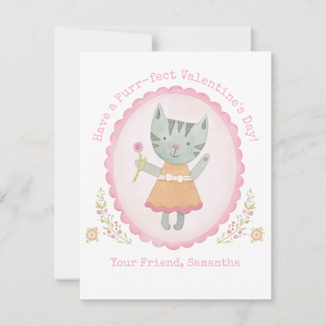 Tarjeta de Día de San Valentín para gato (Anverso)