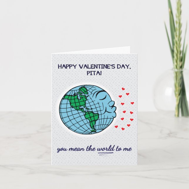 Tarjeta de día de San Valentín para Pita (papá en  (Anverso)