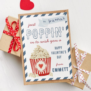 Tarjeta de Día de San Valentín Poppin' Popcorn Cla