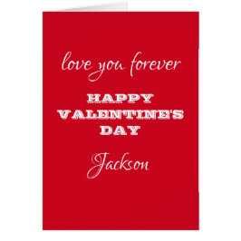 Tarjeta de Día de San Valentín roja de nombre de g