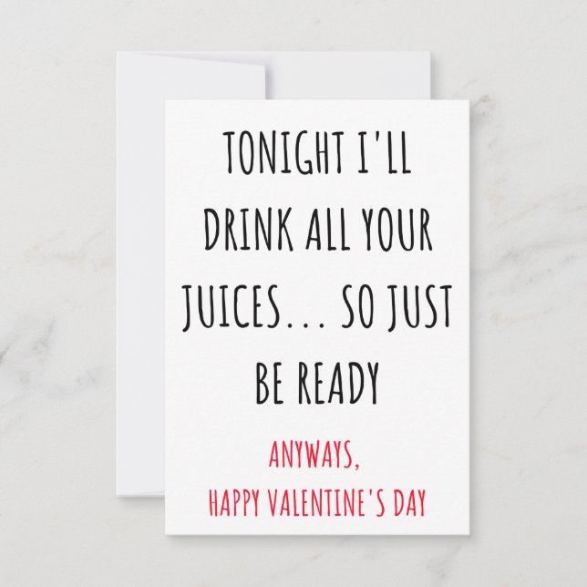 Tarjeta de Día de San Valentín traviesa para él y  (Anverso)