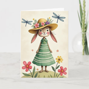 Tarjeta de día de verano Bunny Blooms