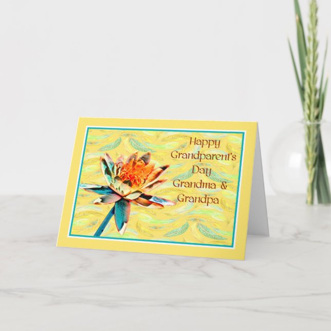 Tarjeta de Día del Abuelo para Abuela y Abuelo (Anverso)