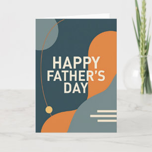 Tarjeta de Día del Padre abstracta turquesa