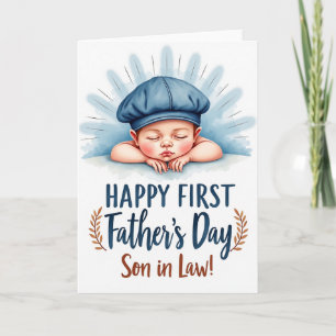 Tarjeta de Día del Padre con Bebé Dormido