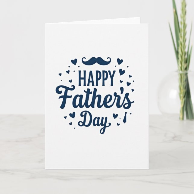 Tarjeta de Día del Padre con Bigote con Estilo (Anverso)