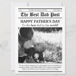 Tarjeta de Día del Padre con estilo de periódico a
