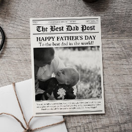 Tarjeta de Día del Padre con estilo de periódico a