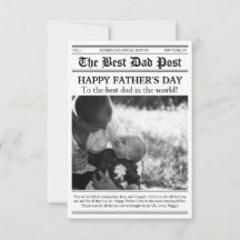 Tarjeta de Día del Padre con estilo de periódico a