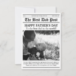 Tarjeta de Día del Padre con estilo de periódico a