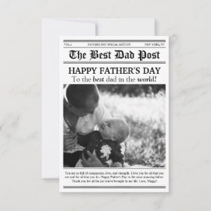 Tarjeta de Día del Padre con estilo de periódico a