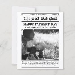 Tarjeta de Día del Padre con estilo de periódico v