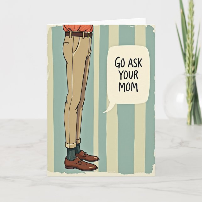 Tarjeta de Día del Padre con Estilo Retro (Anverso)
